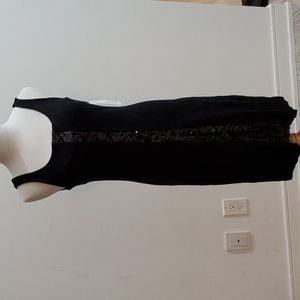 Karen Kane Little Black Dress with Black Sequin Stripe down front